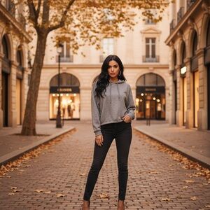 Elegant Gray Women's Hoodie